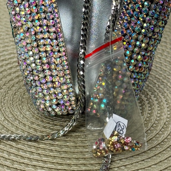 Champagne Bottle Rhinestone Encrusted Clutch w/ Chain – Sweet Bubbly Edition - Picture 7 of 12